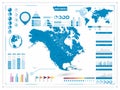 North America Map and infograpchic elements