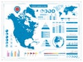 North America Map and infograpchic elements