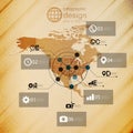 North america map, infographic design illustration