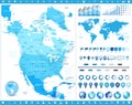 North America Map and infographic elements Royalty Free Stock Photo