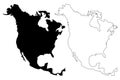 North America map vector Royalty Free Stock Photo