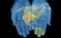 North America In Our Hands Royalty Free Stock Photo