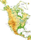 North America-physical map Royalty Free Stock Photo