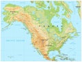 North America Physical Map Royalty Free Stock Photo