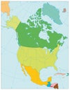 North America Political Map. No text Royalty Free Stock Photo