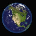 North America from space. Elements of this 3d image furnished by NASA Royalty Free Stock Photo