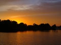North America, USA, Florida, sunset on the Crystal River Royalty Free Stock Photo
