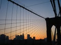 North America, USA, New York, Manhattan, Brooklyn Bridge Royalty Free Stock Photo