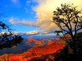 North America, USA, Arizona, sunset over Grand Canyon National Park Royalty Free Stock Photo