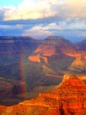 North America, USA, Arizona, sunset and rainbow over Grand Canyon National Park Royalty Free Stock Photo