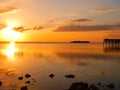 North America, USA, Florida, Crystal River, sunset at Fort Island Beach Royalty Free Stock Photo