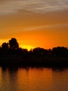 North America, USA, Florida, sunset on the Crystal River Royalty Free Stock Photo