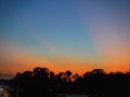 North America, USA, Florida, sunset on the Crystal River Royalty Free Stock Photo