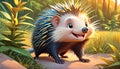 North American Porcupine rodent cute smiling comic