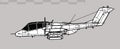 North American Rockwell OV-10 Bronco. Vector drawing of light attack and observation aircraft.