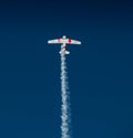 North American T-6 Texan in acrobatic flight Royalty Free Stock Photo