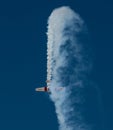 North American T-6 Texan in acrobatic flight Royalty Free Stock Photo