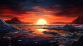 north arctic midnight sun Royalty Free Stock Photo