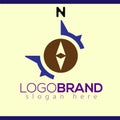 North arrow compass logo vector icon template