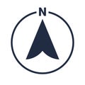 North arrow icon N direction vector pointer symbol