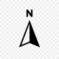 North arrow icon N direction vector point symbol Royalty Free Stock Photo