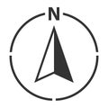 NORTH arrow map orientation symbol with letter N