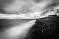 North atlantic ocean landscape in black and white