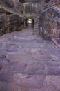 North Badami Fort Main entrance stairway, Karnataka, India