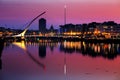 North bank of the river Liffey at Dublin City Center at night Royalty Free Stock Photo