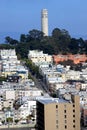 North Beach Coit Tower in San Francisco Royalty Free Stock Photo