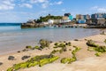 North Beach and Colorful Buildings at tge Beautiful Welsh Seaside Town of Tenby