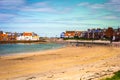 North Berwick beach and tourists walking on the sand, East Lothian