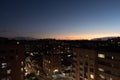 north bogota neighborhood twilight cityscape viewed from a rooftop Royalty Free Stock Photo