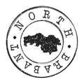 North Brabant, Netherlands Stamp Postal. A Map Silhouette Seal. Passport Round Design. Vector Icon Design Retro Travel.