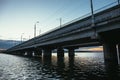 North Bridge in Voronezh city, retro toned