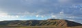 North California mountains in late summer with blue sky