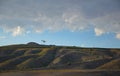 North California mountains in late summer with blue sky