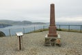 Monument erected by king Oscar the Second at the North Cape, Norway.