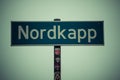 North cape sign, nordkapp, norway Royalty Free Stock Photo