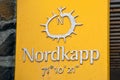 North Cape sign tablet. Royalty Free Stock Photo