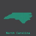 North Carolina abstract dots state map. Dotted style.