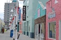 North Carolina arcade Boardwalk with fun colored storefronts in a streamline fashion