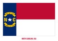 North Carolina Flag Vector Illustration on White Background. USA State Flag Royalty Free Stock Photo