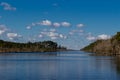 North Carolina Intercoastal Waterway lined with trees Royalty Free Stock Photo