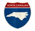 North Carolina Interstate road sign map Royalty Free Stock Photo