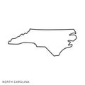 North Carolina Map Outline Vector Design Template. Editable Stroke