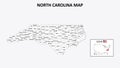 North Carolina Map. State and district map of North Carolina. Administrative map of North Carolina with district and capital in Royalty Free Stock Photo