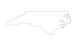 North Carolina map - state in the southeastern region of the United States Royalty Free Stock Photo