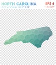 North Carolina polygonal map, mosaic style us.