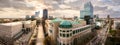 North Carolina State Capitol and Raleigh skyline at sunset Royalty Free Stock Photo